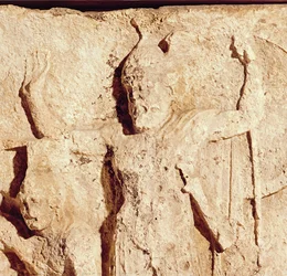 Frise représentant un général grec au siège de Troie (détail)